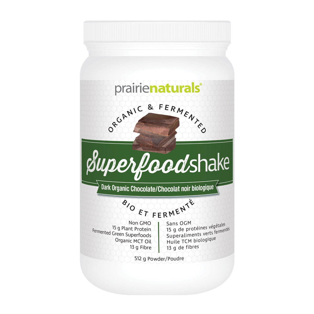 Prairie Naturals - Fermented & Organic SuperFood Shake - Dark Chocolate - 513g