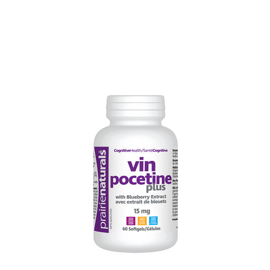Prairie Naturals - Vinpocetine 15mg with Blueberry Extract - 60 Softgels