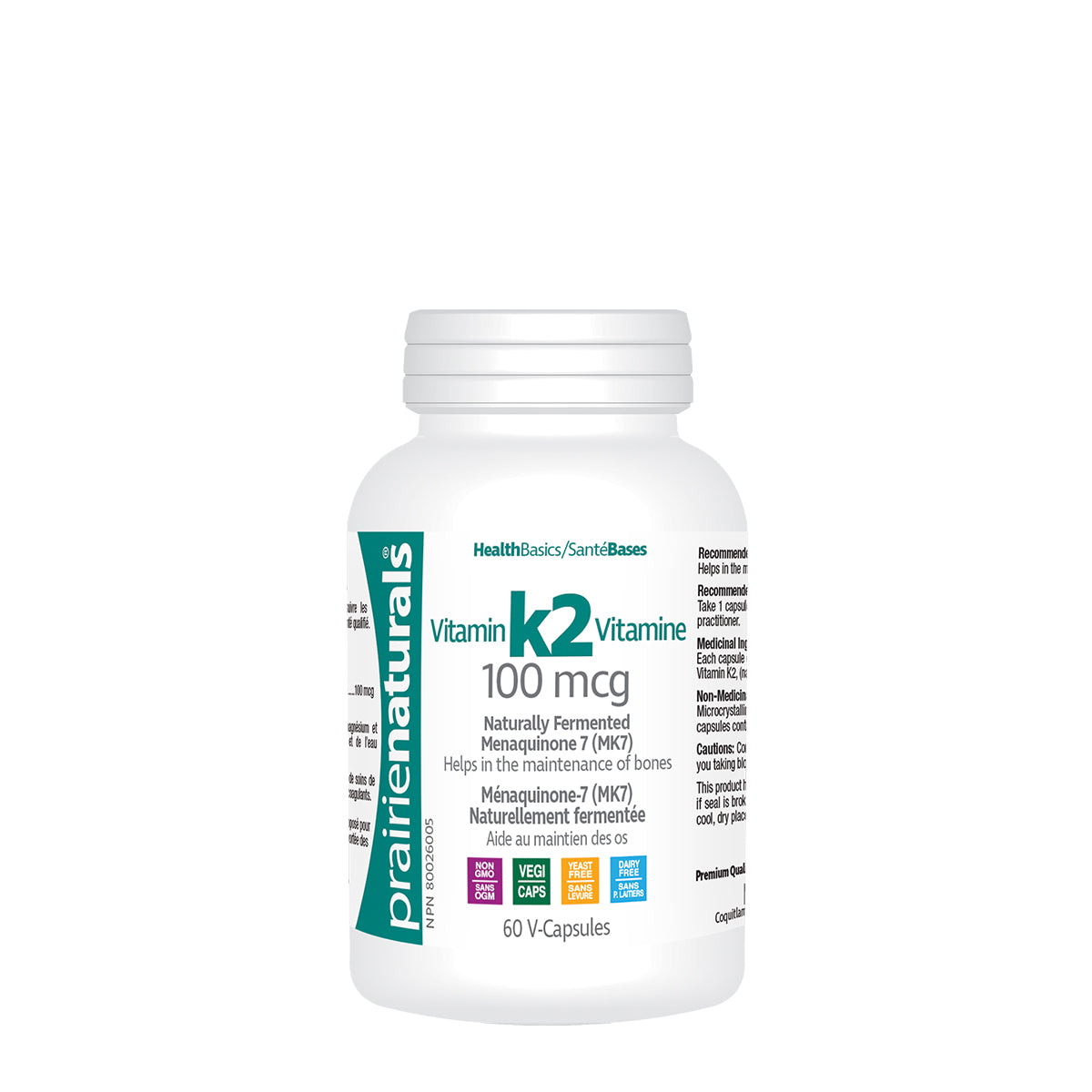 Prairie Naturals - Vitamin K2 MK-7 100mcg - 60 V-Caps