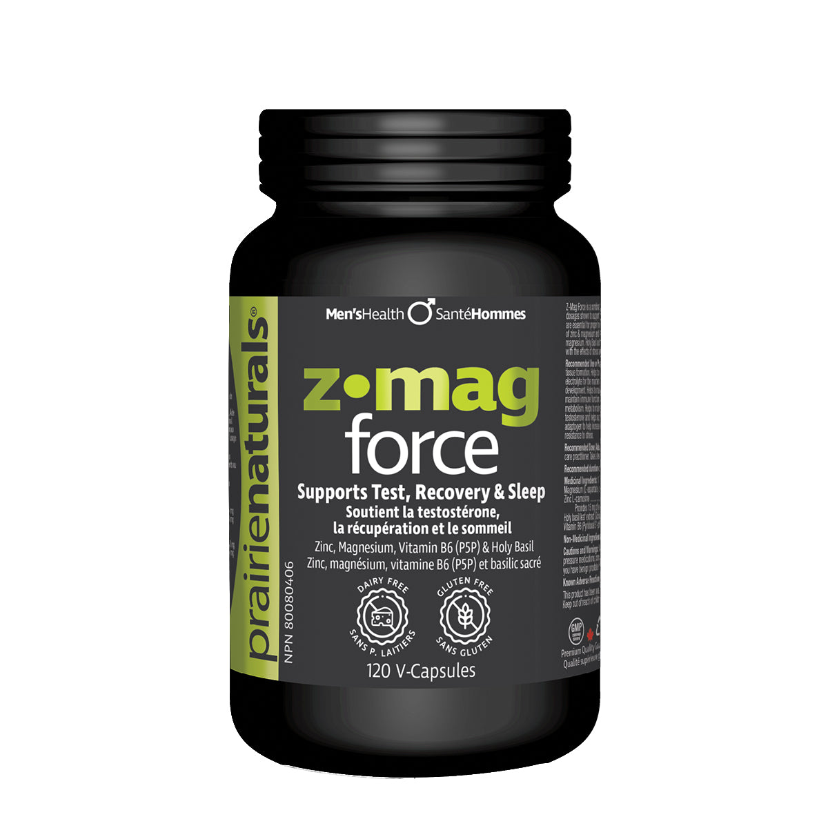 Prairie Naturals - Z Mag-Force Zinc, Magnesium Aspartate, P5P (B6), & Holy Basil Extract - 120 V-Caps