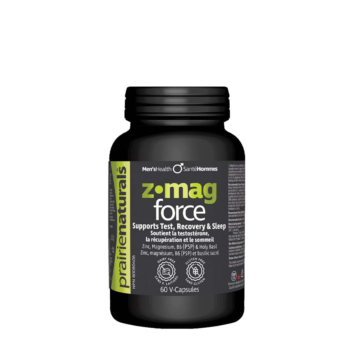Prairie Naturals - Z Mag-Force Zinc, Magnesium Aspartate, P5P (B6), & Holy Basil Extract - 60 V-Caps