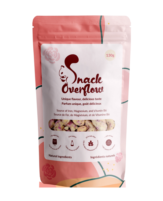 Snack Overflow - Rose Petal Cashews - 4.5 oz/130 Grams