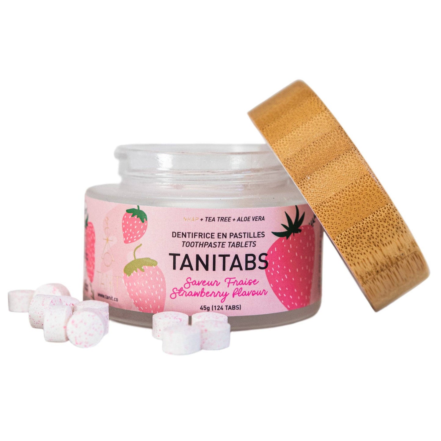 Tanitabs Toothpaste & Mouthwash Tablets – Reusable Glass Jar (124 tabs)