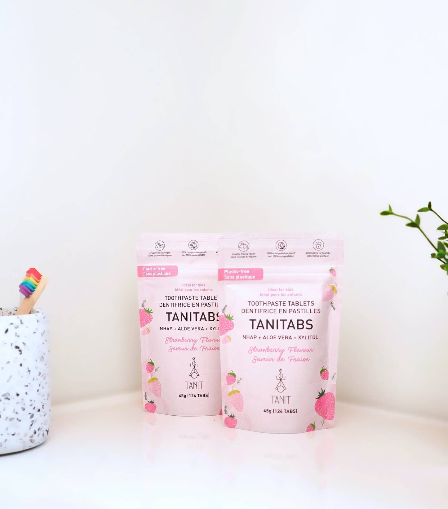 Strawberry Toothpaste Tablets - Compostable refill -124 tabs