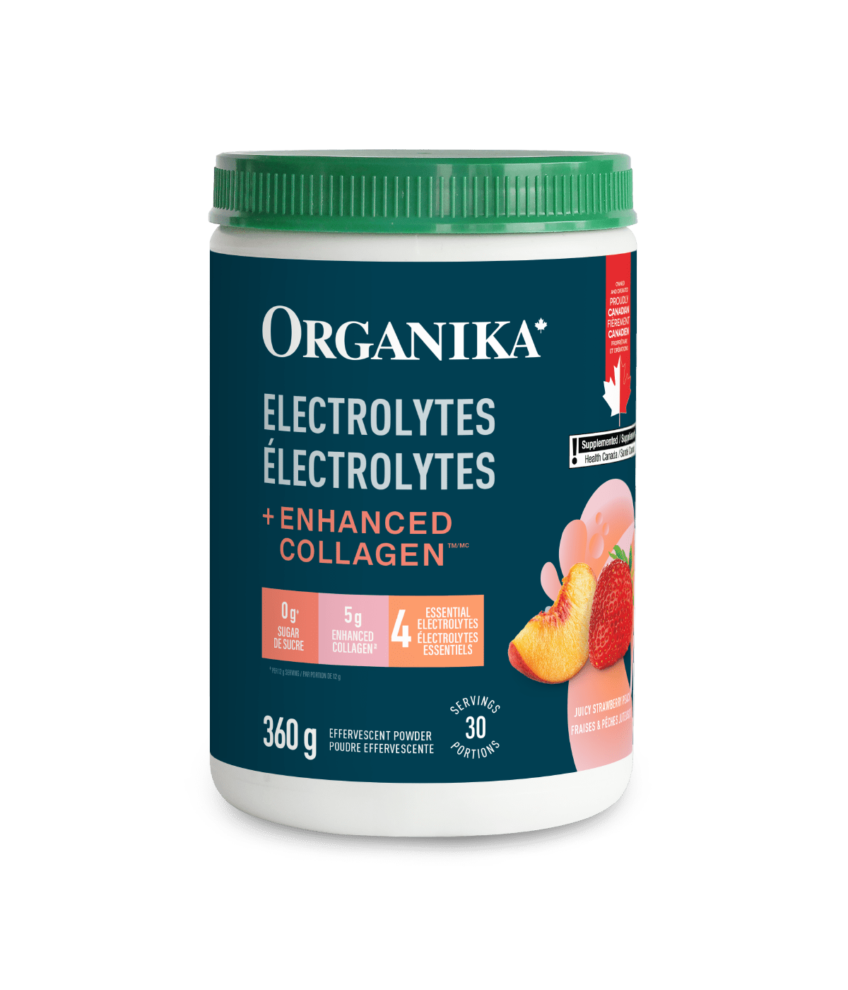 Organika - ELECTROLYTES COLLAGEN STRAWBERRY PEACH 360G