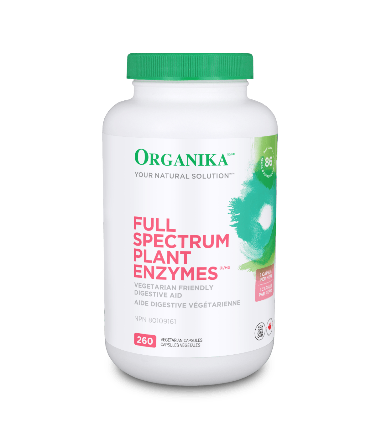 Organika - PLANT ENZYMES FULL SPECTRUM (DIGEZYME) 500MG 260VCAP