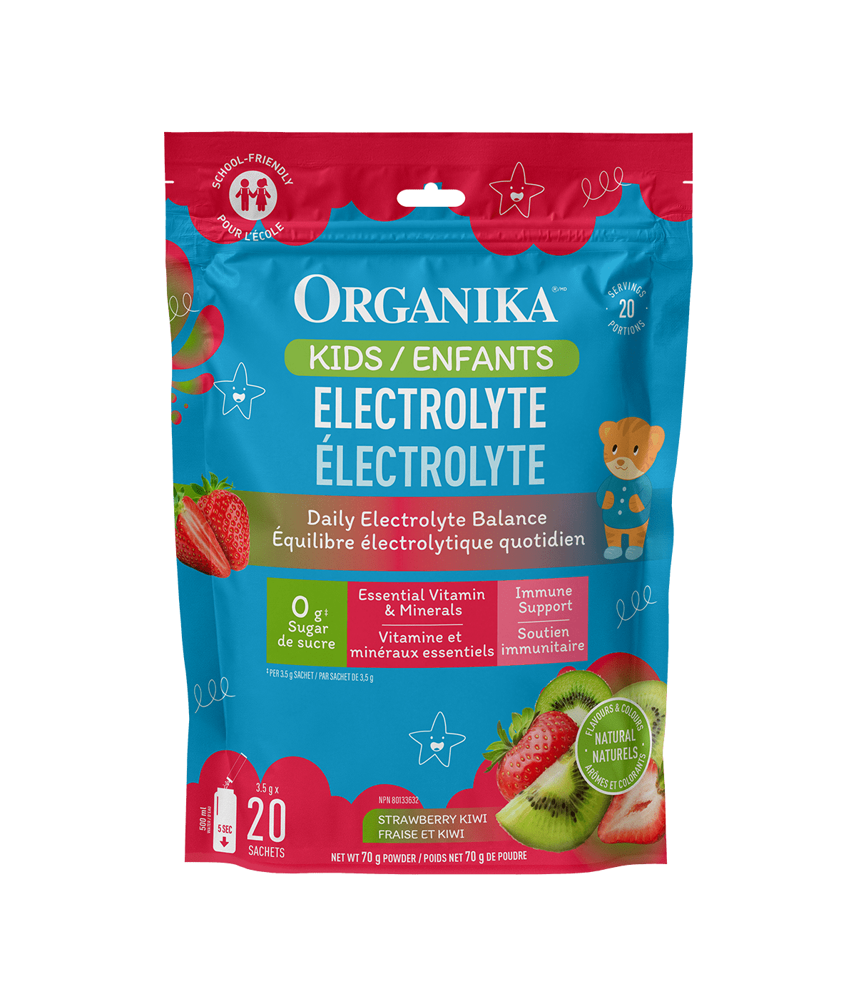 Organika - ELECTROLYTE STICK PACK KIDS STRAWBERRY KIWI 20 BAG